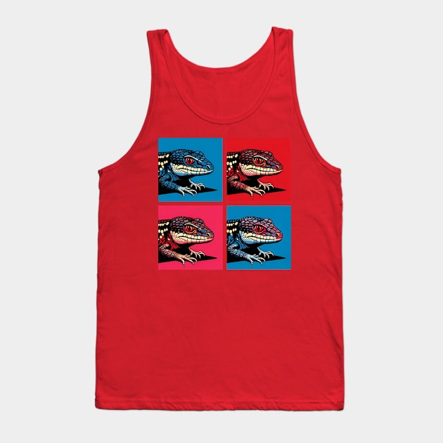 Red-Eyed Crocodile Skink Pop Art - Cool Lizard Tank Top by PawPopArt